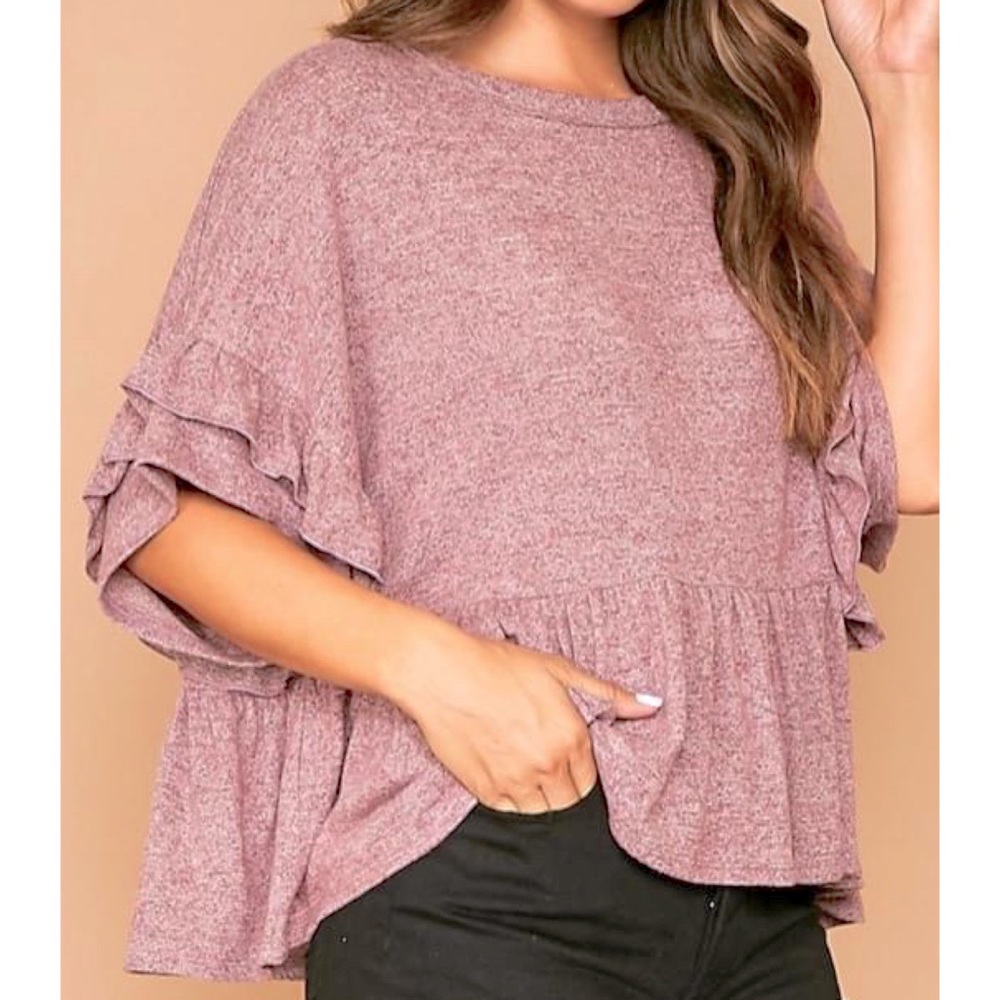 Peace Love California Soft Sweater Material Top